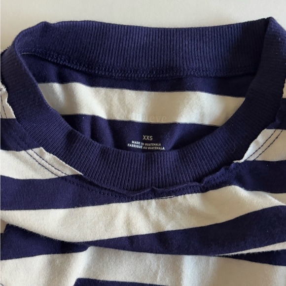 Maeve Anthropologie Navy and white striped long sleeve top #stripes - Picture 2 of 5